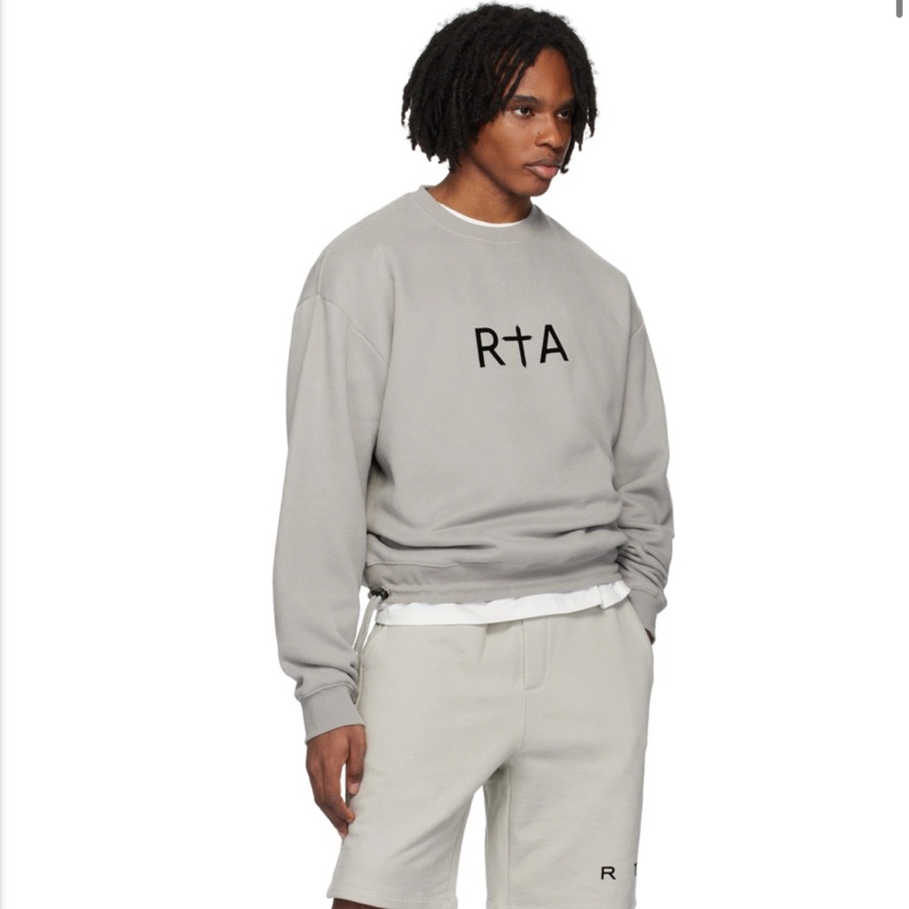 RTA Gray Flocked Sweatshirt